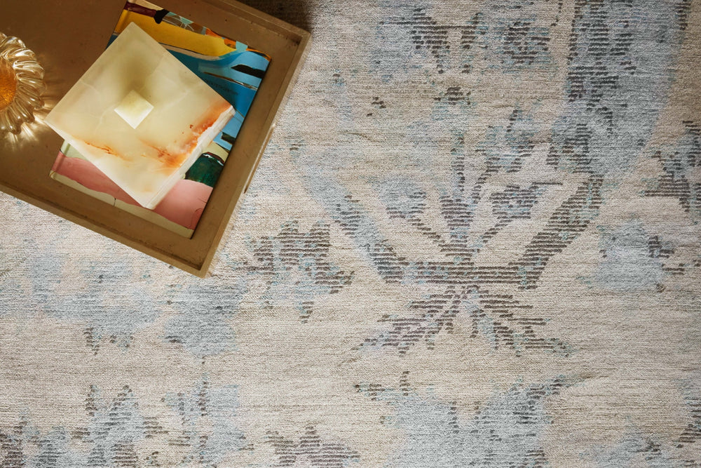 Loloi Delphi DL-04 50% Handspun Viscose from Bamboo, 32% Viscose, 18% Wool Hand Knotted Contemporary Rug DELPDL-04GYLB96D6