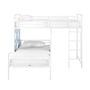 Walker Edison Devan Modern/Contemporary 60" L-Shape Bunk Bed with Cut Out Panels DEVK3HLBP