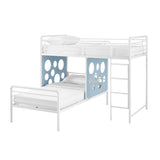 Walker Edison Devan Modern/Contemporary 60" L-Shape Bunk Bed with Cut Out Panels DEVK3HLBP