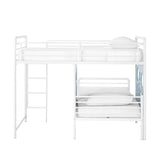 Walker Edison Devan Modern/Contemporary 60" L-Shape Bunk Bed with Cut Out Panels DEVK3HLBP