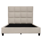 Devon Grid Tufted Bed in Sand Fabric