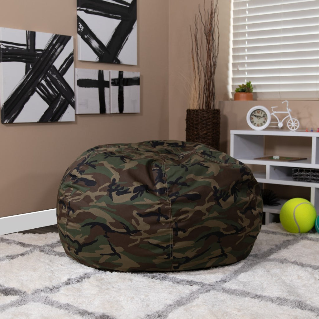 English Elm EE1751 Contemporary Large Bean Bag Camouflage EEV-13305
