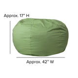 English Elm EE1751 Contemporary Large Bean Bag Green EEV-13313