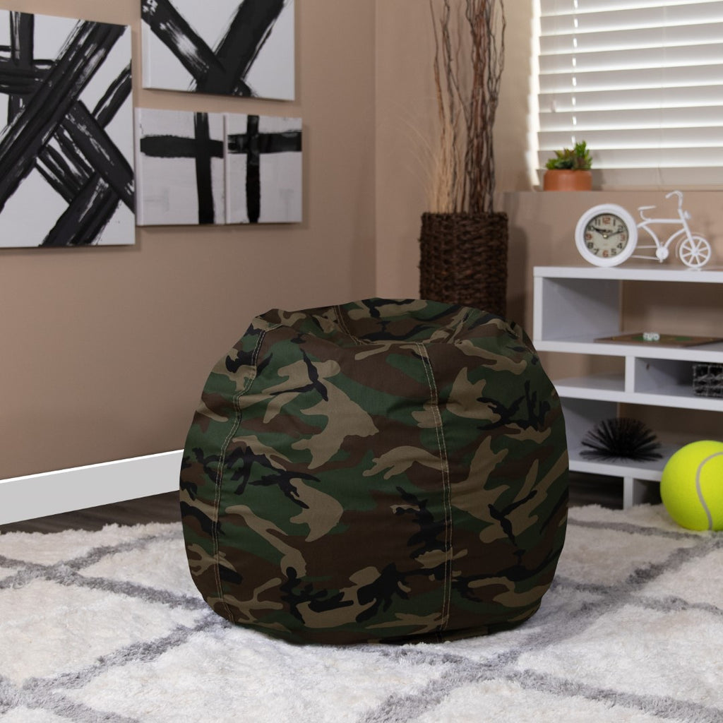 English Elm EE1753 Contemporary Small Bean Bag Camouflage EEV-13336
