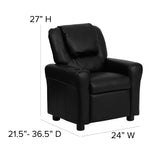 English Elm EE1755 Contemporary Kids Recliner Black LeatherSoft EEV-13366