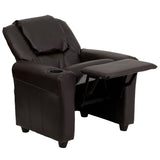 English Elm EE1755 Contemporary Kids Recliner Brown LeatherSoft EEV-13368