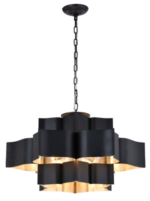 Bethel Matte Black Chandelier in Metal