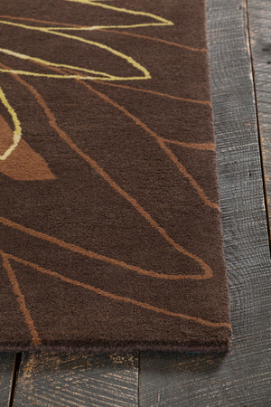 Chandra Rugs Dharma 100% Wool Hand-Tufted Contemporary Rug Brown/Green 7'9 x 10'6