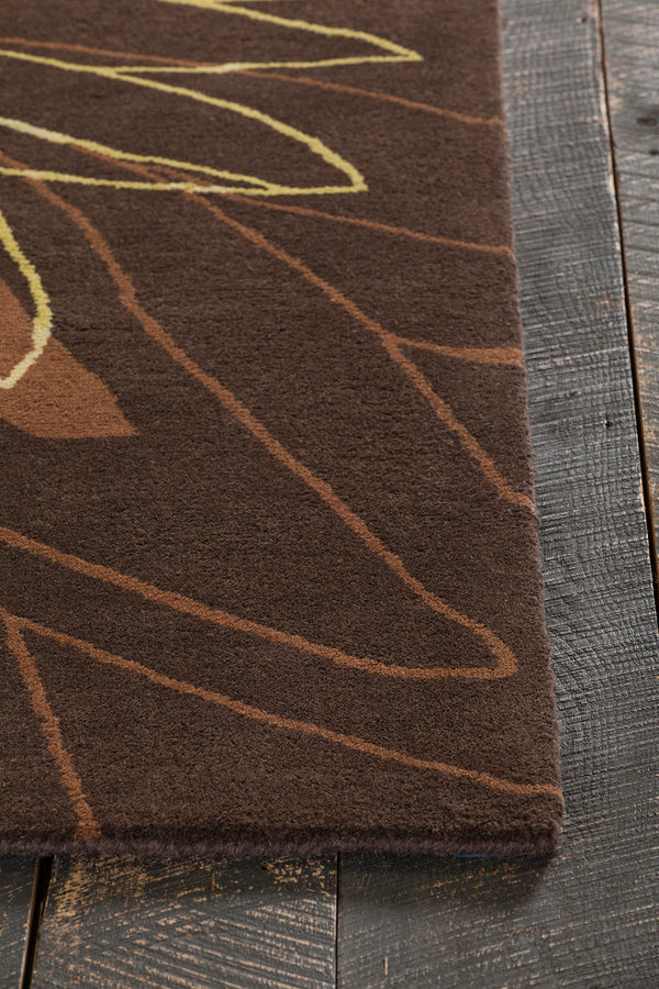 Chandra Rugs Dharma 100% Wool Hand-Tufted Contemporary Rug Brown/Green 7'9 x 10'6