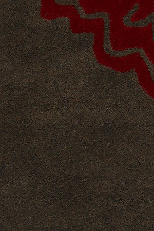 Chandra Rugs Dharma 100% Wool Hand-Tufted Contemporary Rug Dark Brown/Orange/Red/Green/Yellow 7'9 Round