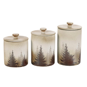 HiEnd Accents Clearwater Pines Canister Set DI1763CS01 Multi Color Ceramic 6.25x17.5x11