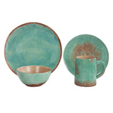 HiEnd Accents Patina Turquoise Ceramic Dish Set DI2112-OS-TQ Turquoise Ceramic 0.9x10.75