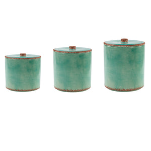 HiEnd Accents Patina Turquoise Canister Set DI2112CS-01-TQ Turquoise Ceramic 7.1x7.1x8