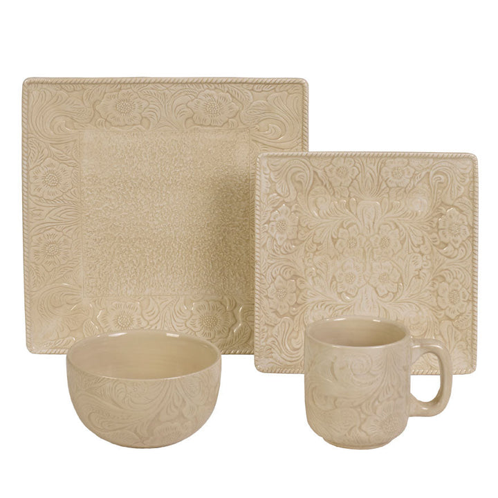 HiEnd Accents 16-Piece Pine Cone Dinnerware Set