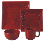 HiEnd Accents Savannah Ceramic Dinnerware Set DI4001-OS-RD Red Ceramic 15x15x19