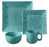 HiEnd Accents Savannah Ceramic Dinnerware Set DI4001-OS-TQ Turquoise Ceramic 15x15x21