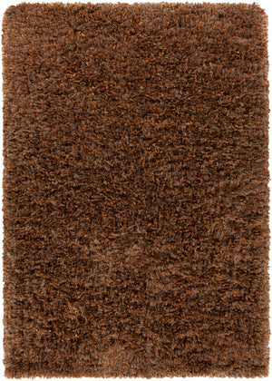 Chandra Rugs Diano 100% Polyester Hand-Woven Shag Rug Brown 9' x 13'