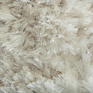 Chandra Rugs Diano 100% Polyester Hand-Woven Shag Rug White 9' x 13'