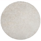 Chandra Rugs Diano 100% Polyester Hand-Woven Shag Rug White 7'9 Round