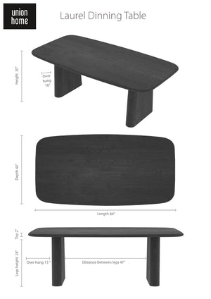 Laurel Dining Table - Charcoal