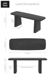 Laurel Dining Bench - Charcoal