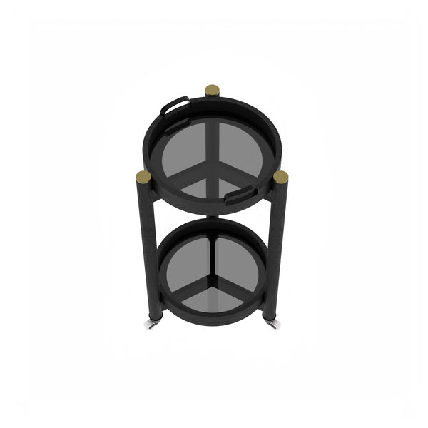 Trio Round Bar Cart - Charcoal