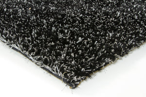 Chandra Rugs Dior 100% Polyester Hand-Woven Contemporary Shag Rug Black/White 9' x 13'