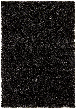 Chandra Rugs Dior 100% Polyester Hand-Woven Contemporary Shag Rug Black/White 9' x 13'