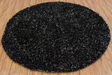 Chandra Rugs Dior 100% Polyester Hand-Woven Contemporary Shag Rug Black/White 7'9 Round
