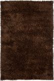 Chandra Rugs Dior 100% Polyester Hand-Woven Contemporary Shag Rug Brown/Black 9' x 13'
