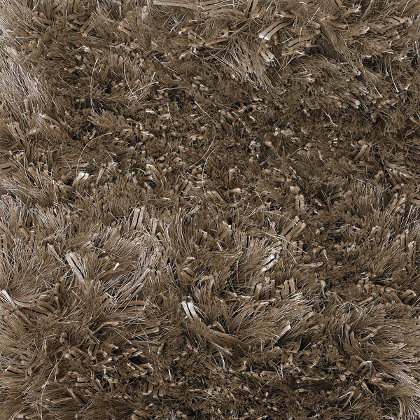 Chandra Rugs Dior 100% Polyester Hand-Woven Contemporary Shag Rug Taupe/Black 9' x 13'