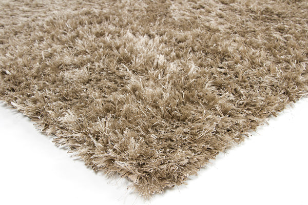 Chandra Rugs Dior 100% Polyester Hand-Woven Contemporary Shag Rug Taupe/Black 9' x 13'