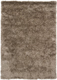 Chandra Rugs Dior 100% Polyester Hand-Woven Contemporary Shag Rug Taupe/Black 9' x 13'