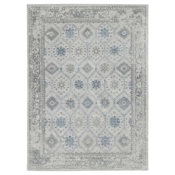AMER Rugs Divine DIV-2 Hand-Knotted Bordered Transitional Area Rug Beige 10' x 14'