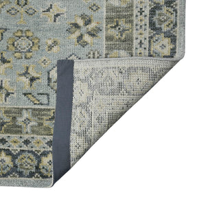 AMER Rugs Divine DIV-3 Hand-Knotted Bordered Transitional Area Rug Sky Blue 10' x 14'