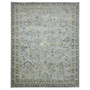 AMER Rugs Divine DIV-3 Hand-Knotted Bordered Transitional Area Rug Sky Blue 10' x 14'
