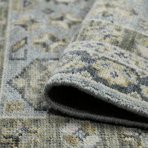 AMER Rugs Divine DIV-3 Hand-Knotted Bordered Transitional Area Rug Sky Blue 10' x 14'