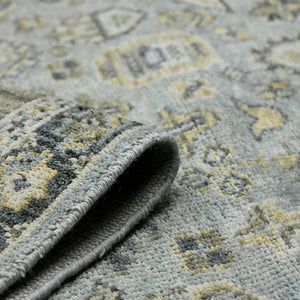 AMER Rugs Divine DIV-3 Hand-Knotted Bordered Transitional Area Rug Sky Blue 10' x 14'