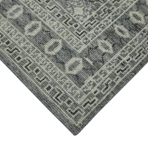 AMER Rugs Divine DIV-4 Hand-Knotted Bordered Transitional Area Rug Gray 10' x 14'