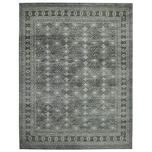 AMER Rugs Divine DIV-4 Hand-Knotted Bordered Transitional Area Rug Gray 10' x 14'