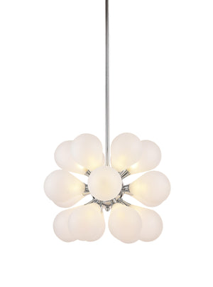 Bethel Chrome Chandelier in Metal & Glass