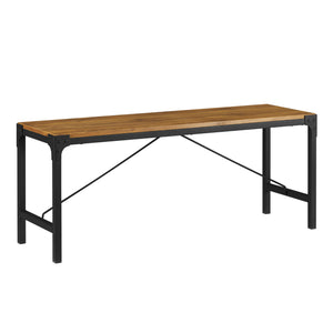 Walker Edison Angle Iron Industrial/Rustic 44" Angle Iron Trestle Style Dining Bench DKDB46AIBW