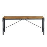 Walker Edison Angle Iron Industrial/Rustic 44" Angle Iron Trestle Style Dining Bench DKDB46AIBW