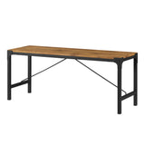 Walker Edison Angle Iron Industrial/Rustic 44" Angle Iron Trestle Style Dining Bench DKDB46AIBW