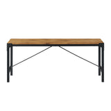 Walker Edison Angle Iron Industrial/Rustic 44" Angle Iron Trestle Style Dining Bench DKDB46AIBW