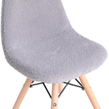 English Elm EE1758 Modern Commercial Grade Kids Furry Chair Gray EEV-13397