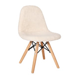 English Elm EE1758 Modern Commercial Grade Kids Furry Chair Off-White EEV-13398