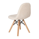 English Elm EE1758 Modern Commercial Grade Kids Furry Chair Off-White EEV-13398
