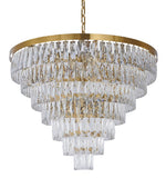 Bethel Gold Chandelier in Metal & Crystal