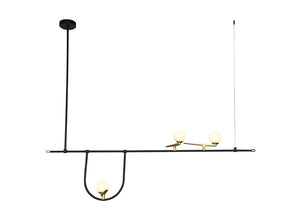 Bethel Black Chandelier in Metal & Glass